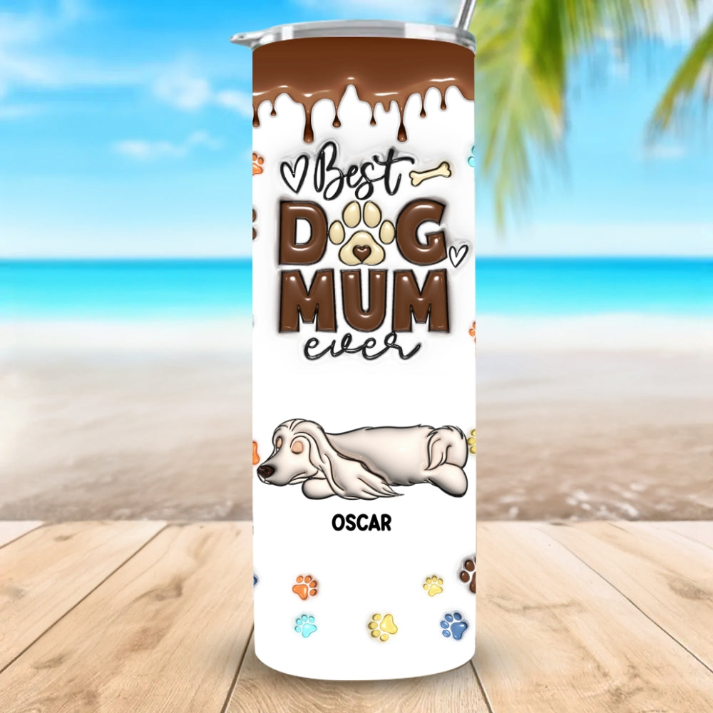 Custom Christmas Birthday Gifts For Dog Lovers • You Are The Best - Personalized 3D Inflated Effect Skinny Tumbler
