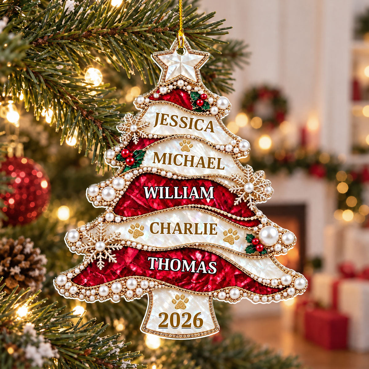 Custom Christmas Decor Home Birthday Gifts For Dog Lovers • Family Christmas - Personalized Acrylic Ornament