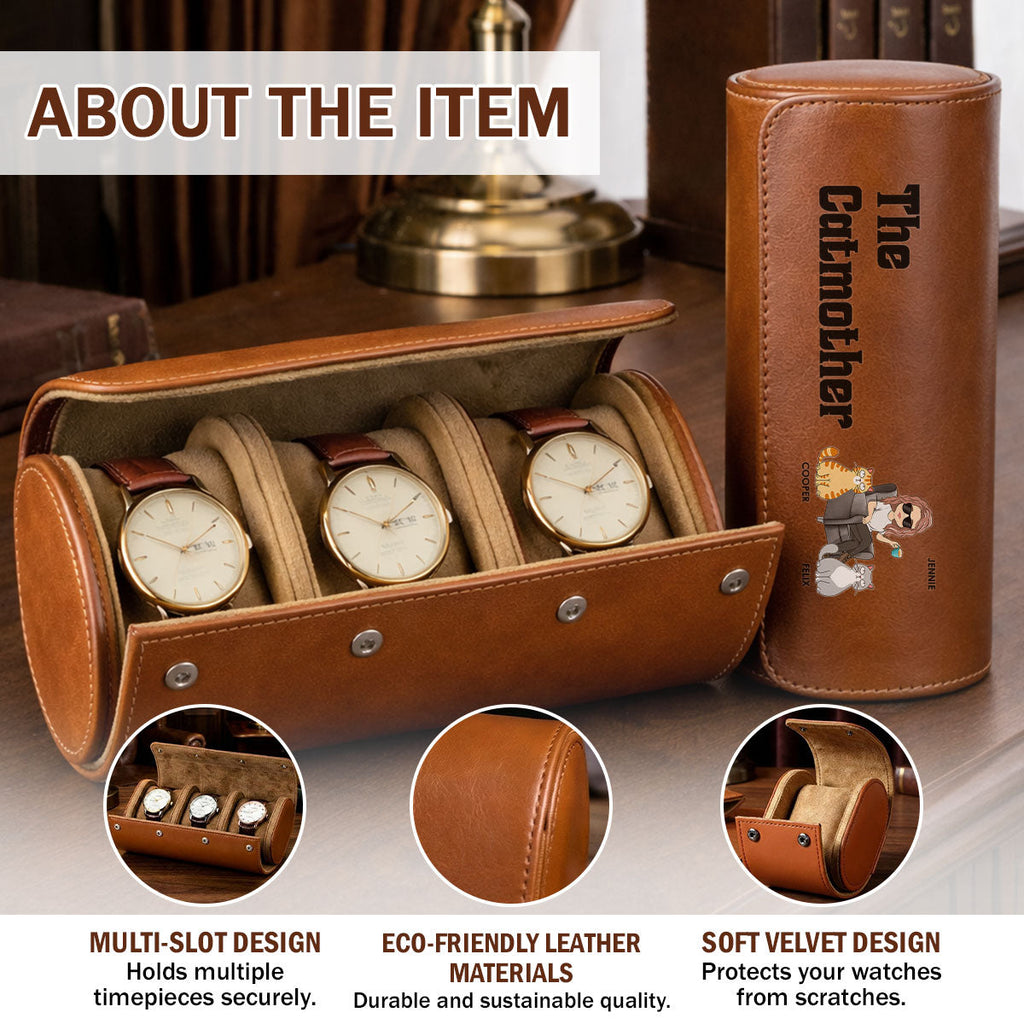 The Catmother - Personalized Leather Watch Case