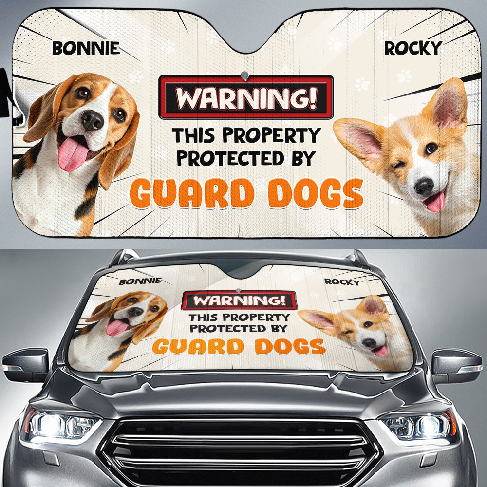 Custom Christmas Birthday Gifts Car Accessories for Dog Parents • Double The Trouble Photo - Personalized Car Sunshade