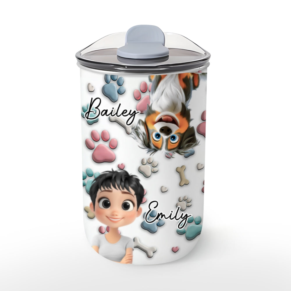 Custom Christmas Birthday Gifts For Dog Lovers • Dog And Human Cartoon - Personalized 10oz Tumbler