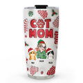 Custom Christmas Birthday Gifts For Pet Lovers • Cat Mom Christmas Cake - Personalized 3D Inflated Effect Tumbler