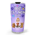 Custom Christmas Birthday Gifts For Cat Mom, Cat Lovers • Cat Mom Power - Personalized 3D Inflated Effect Tumbler