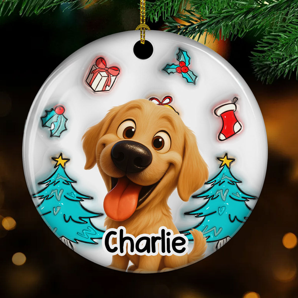 I am Santa - Personalized 3D Inflated Effect Ceramic Ornament