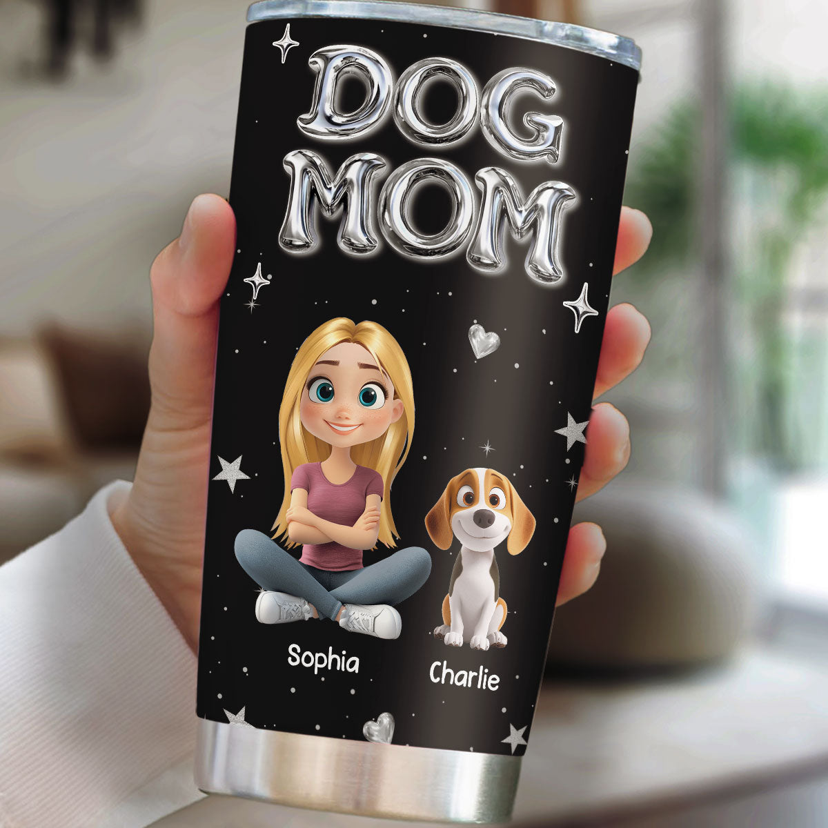 Custom Christmas Birthday Gifts For Dog Mom, Dog Lovers • Let Us Have Party - Personalized 3D Effect Tumbler