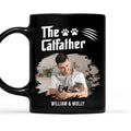 Custom Photo Christmas Birthday Gifts For Cat Dad, Cat Lovers • The Catfather Dark Ver Photo - Personalized Coffee Mug