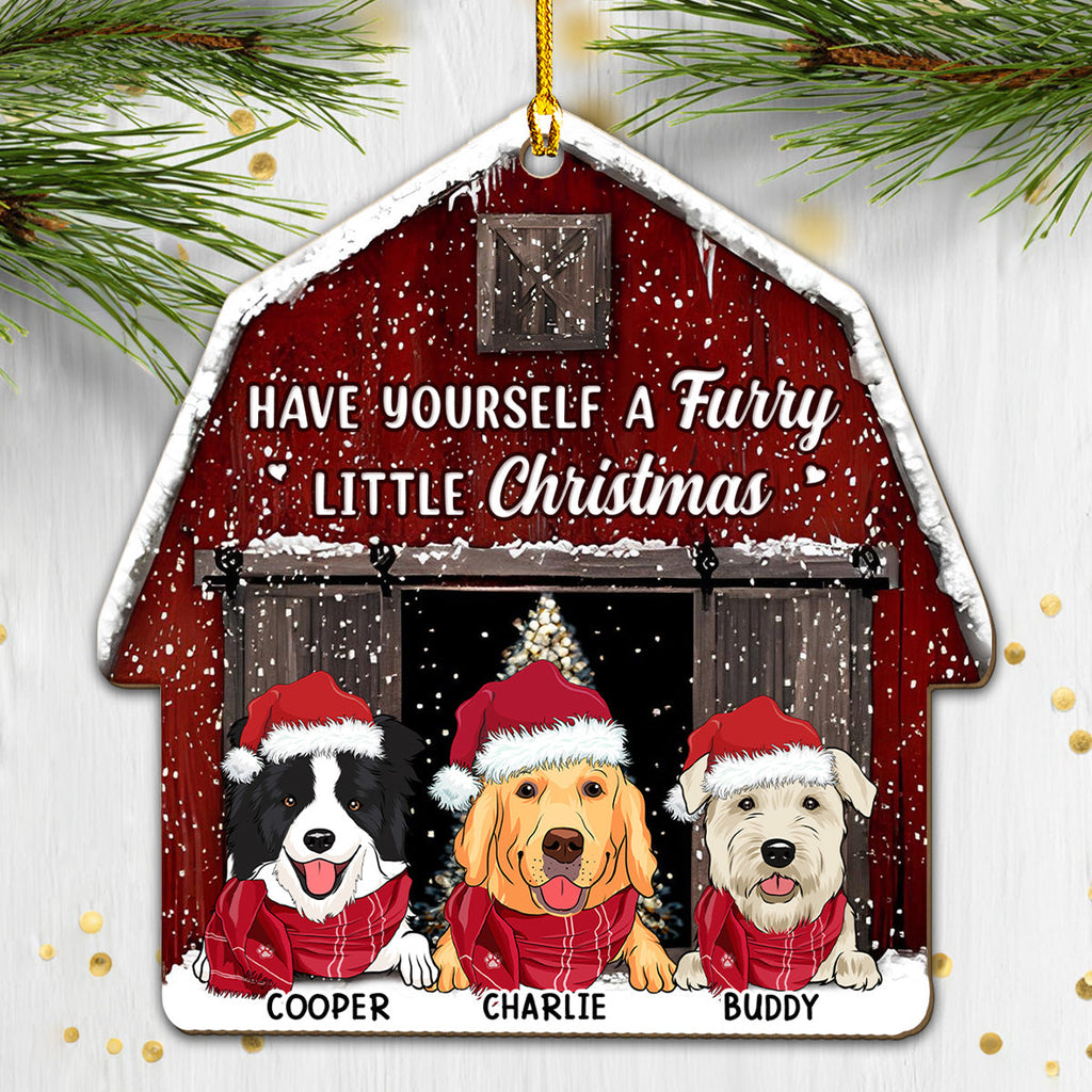 Custom Christmas Decor Home Birthday Gifts For Dog Lovers • A Furry Little Christmas - Personalized Wood Ornament