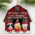 Custom Christmas Decor Home Birthday Gifts For Dog Lovers • A Furry Little Christmas - Personalized Wood Ornament