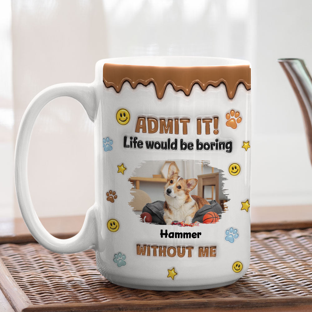 Custom Photo Christmas Birthday Gifts For Dog Lovers • Dog Mom Dad Life Must Have Us Photo - Personalized 3D Inflated Effect Mug