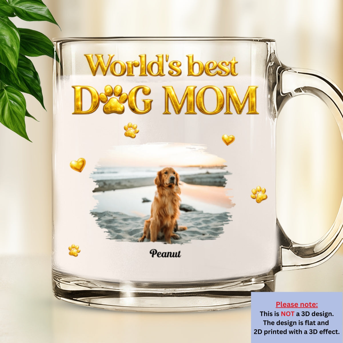 Custom Photo Christmas Birthday Gifts For Dog Mom, Dog Lovers • I Love My Dog Photo - Personalized 3D Effect Glass Mug