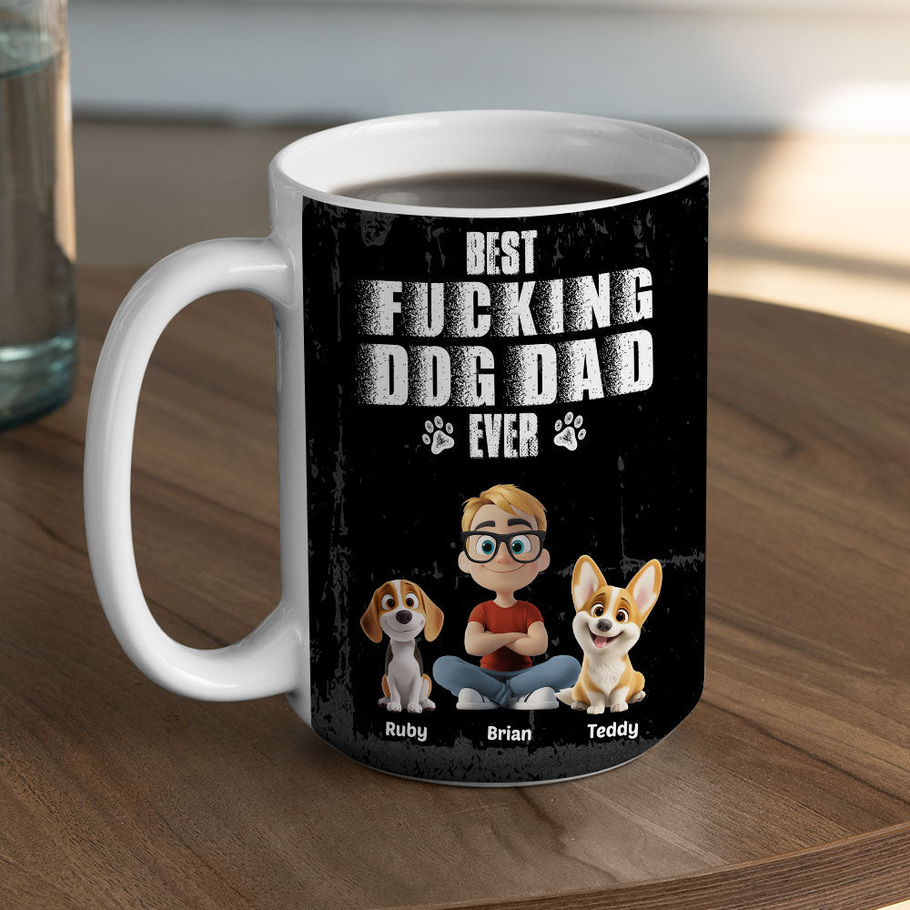Custom Father's day Birthday Gifts For Dog Dad, Dog Lovers • Best Dad Ever - Personalized Coffee Mug