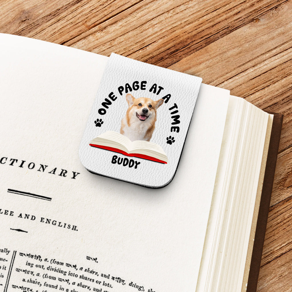 One Page Once Photo - Personalized Leather Bookmark