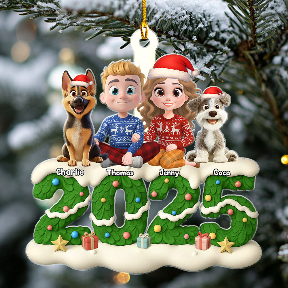 Custom Christmas Decor Home Birthday Gifts For Dog Lovers • We And Our Dog Green - Personalized Acrylic Ornament