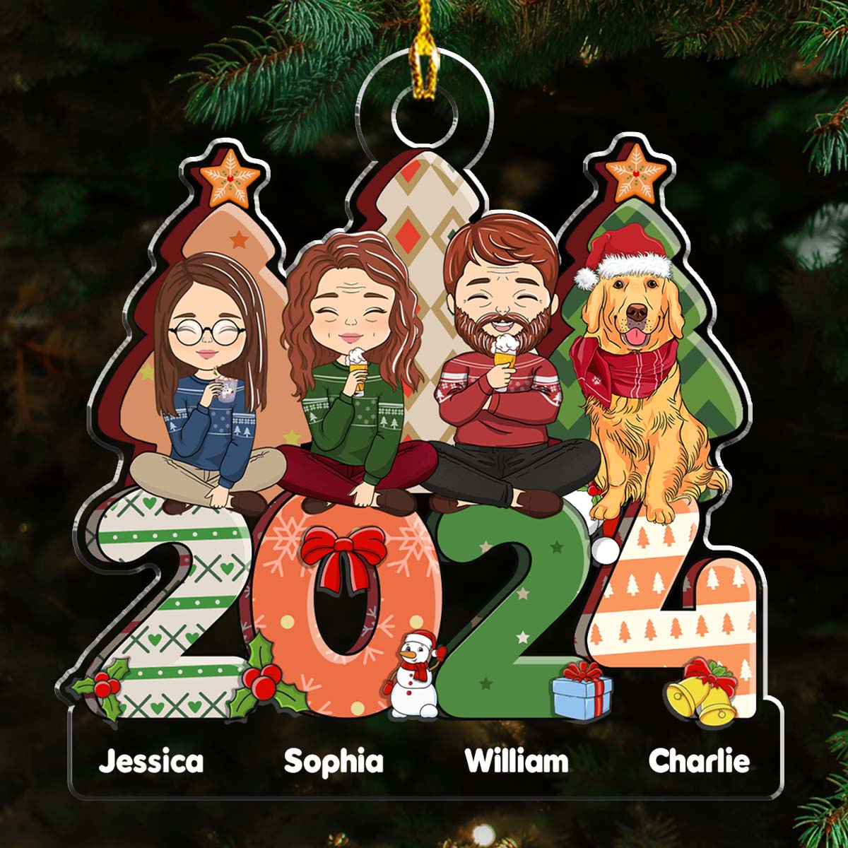 Custom Christmas Decor Home Birthday Gifts For Dog Lovers • Family Christmas Gift - Personalized Acrylic Ornament
