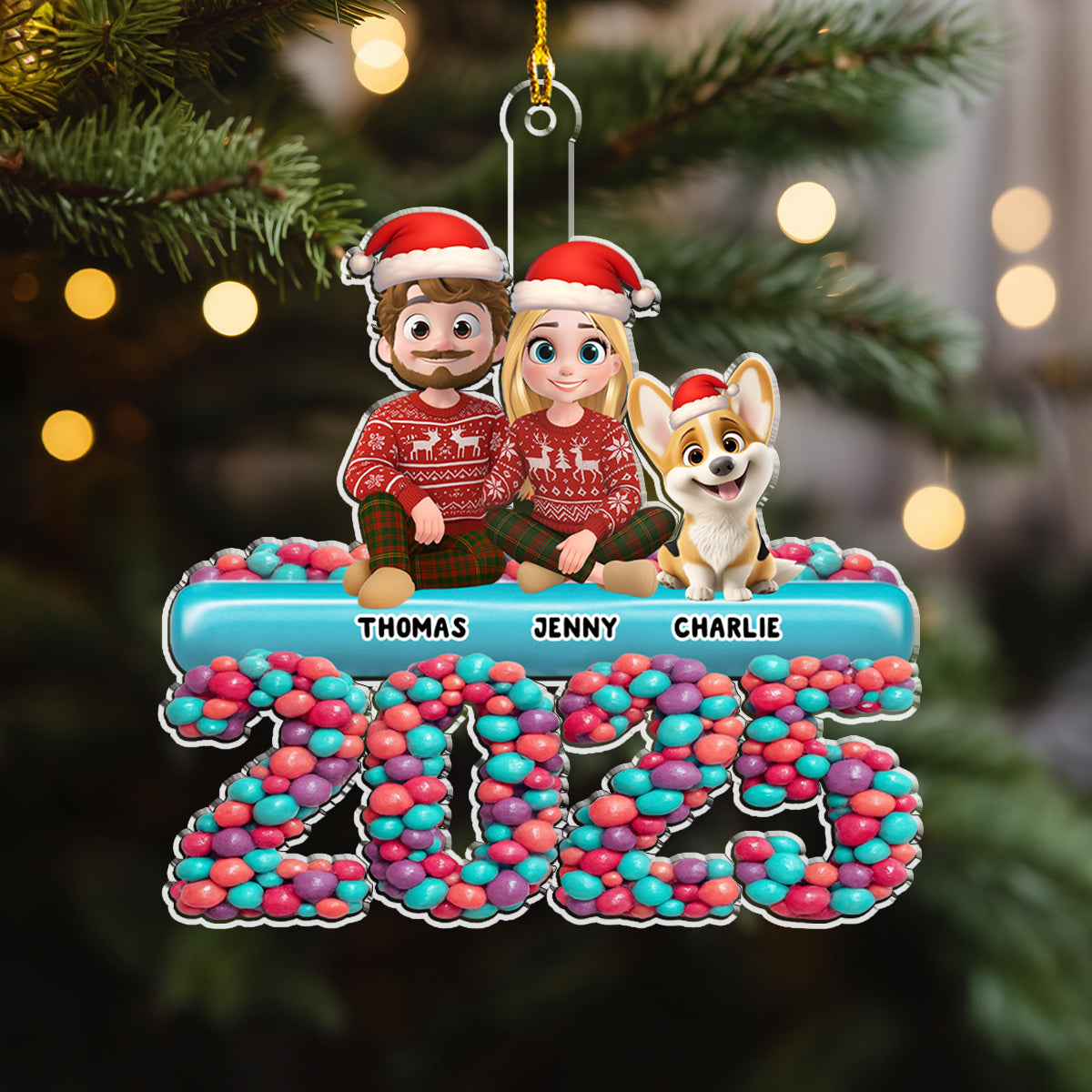Custom Christmas Decor Home Birthday Gifts For Dog Lovers • Family Christmas Eve - Personalized Acrylic Ornament