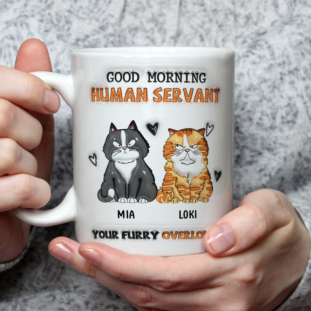 Custom Mother's day Birthday Gifts For Cat Mom, Cat Lovers • From Furry Overlords - Personalized 3D Inflated Effect Mug