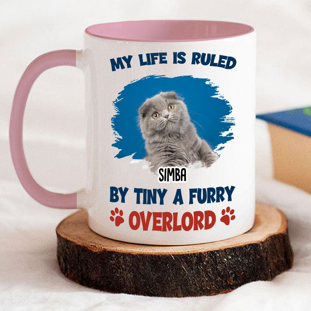 Custom Photo Christmas Birthday Gifts For Cat Lovers • Life Is Ruled By Cat Butt Photo - Personalized Accent Mug