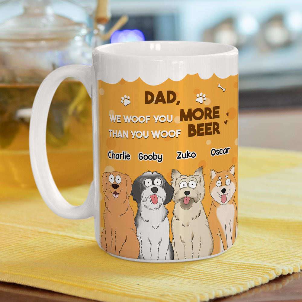 Custom Christmas Birthday Gifts For Dog Lovers • More Than You Woof Beer - Personalized Coffee Mug