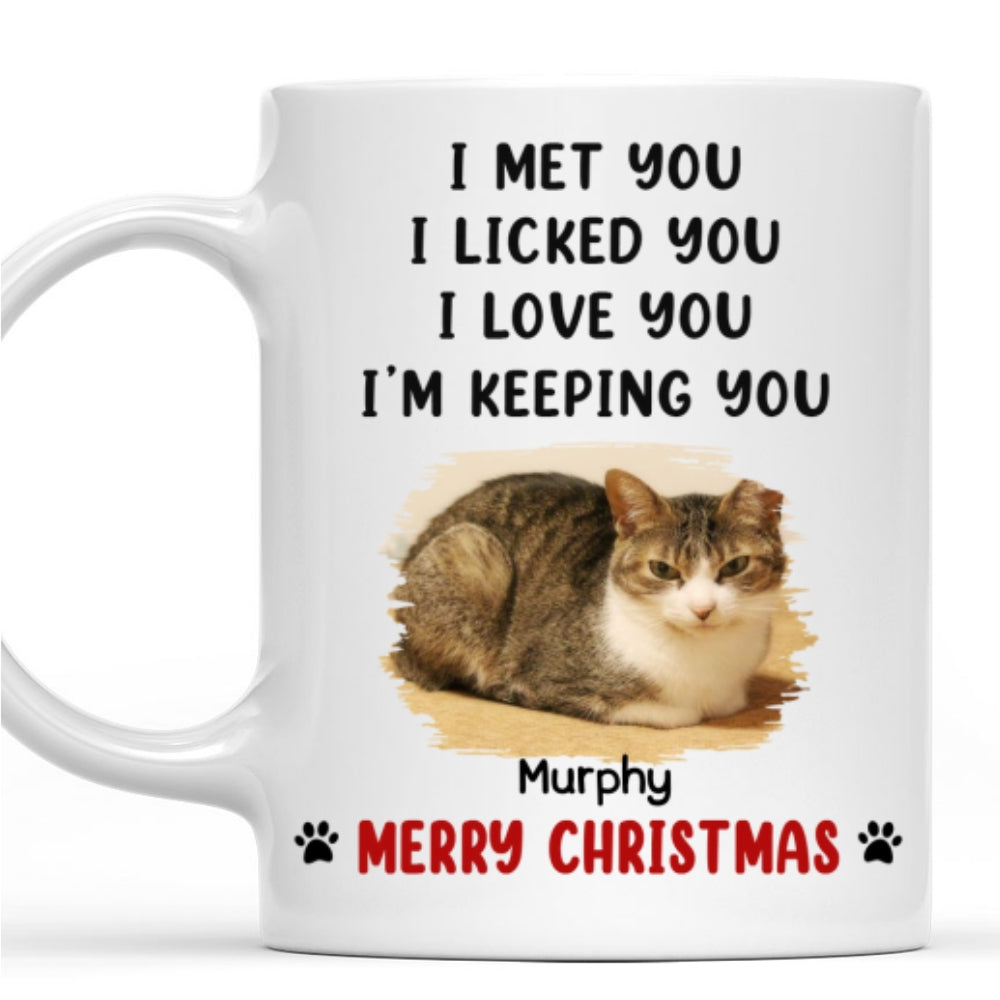 Custom Photo Christmas Birthday Gifts For Pet Lovers • We Licked And Love You Ver Pet Christmas Photo - Personalized Coffee Mug