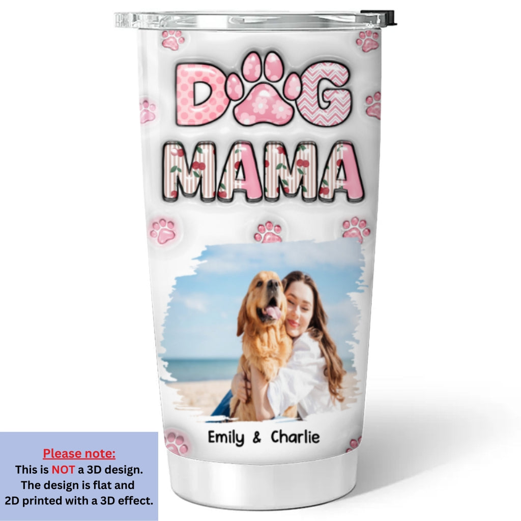 Custom Photo Christmas Birthday Gifts For Dog Mom, Dog Lovers • Cherry On Top Photo - Personalized 3D Inflated Effect Tumbler