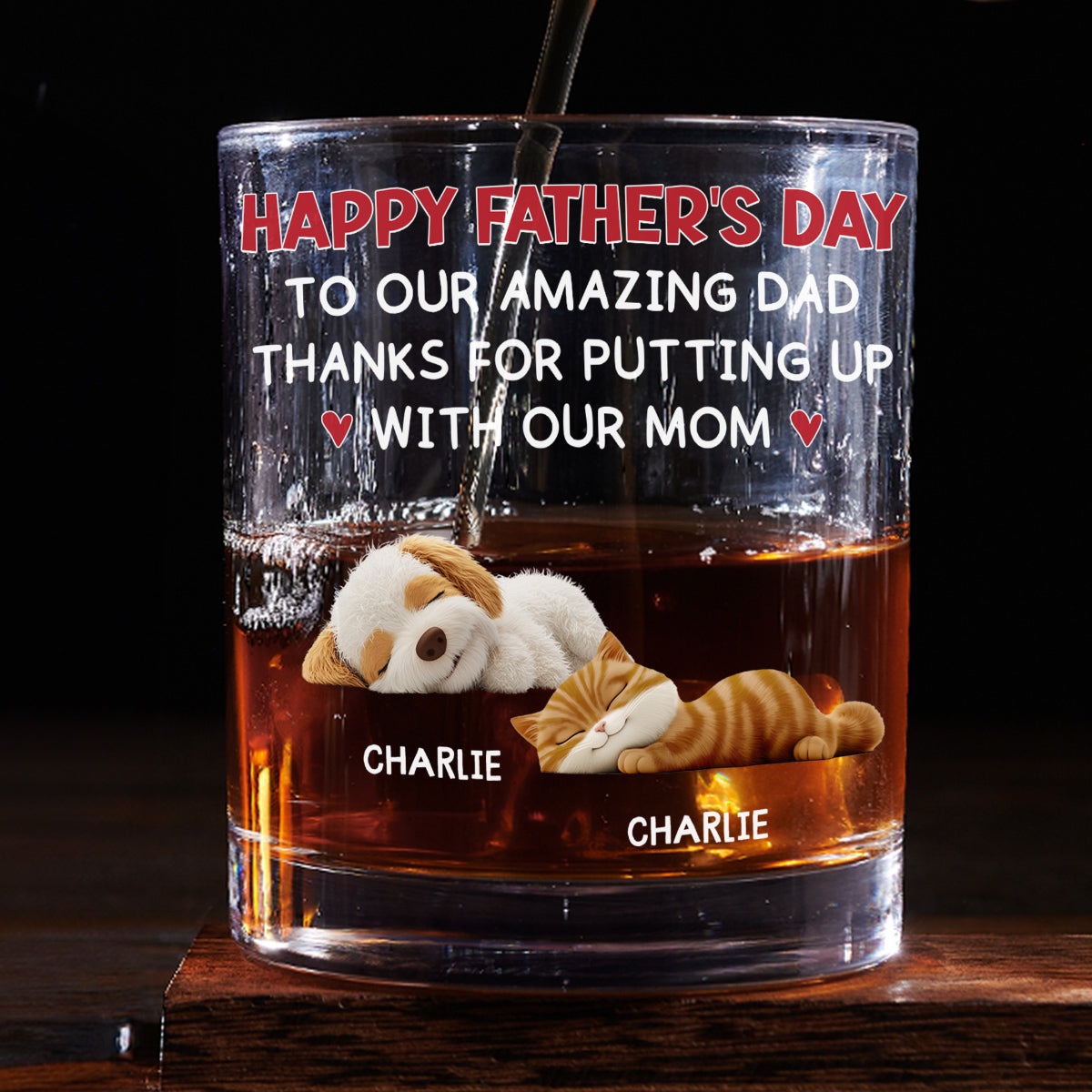 Putting Up With Pet Mom Mum - Personalized Whiskey Glass