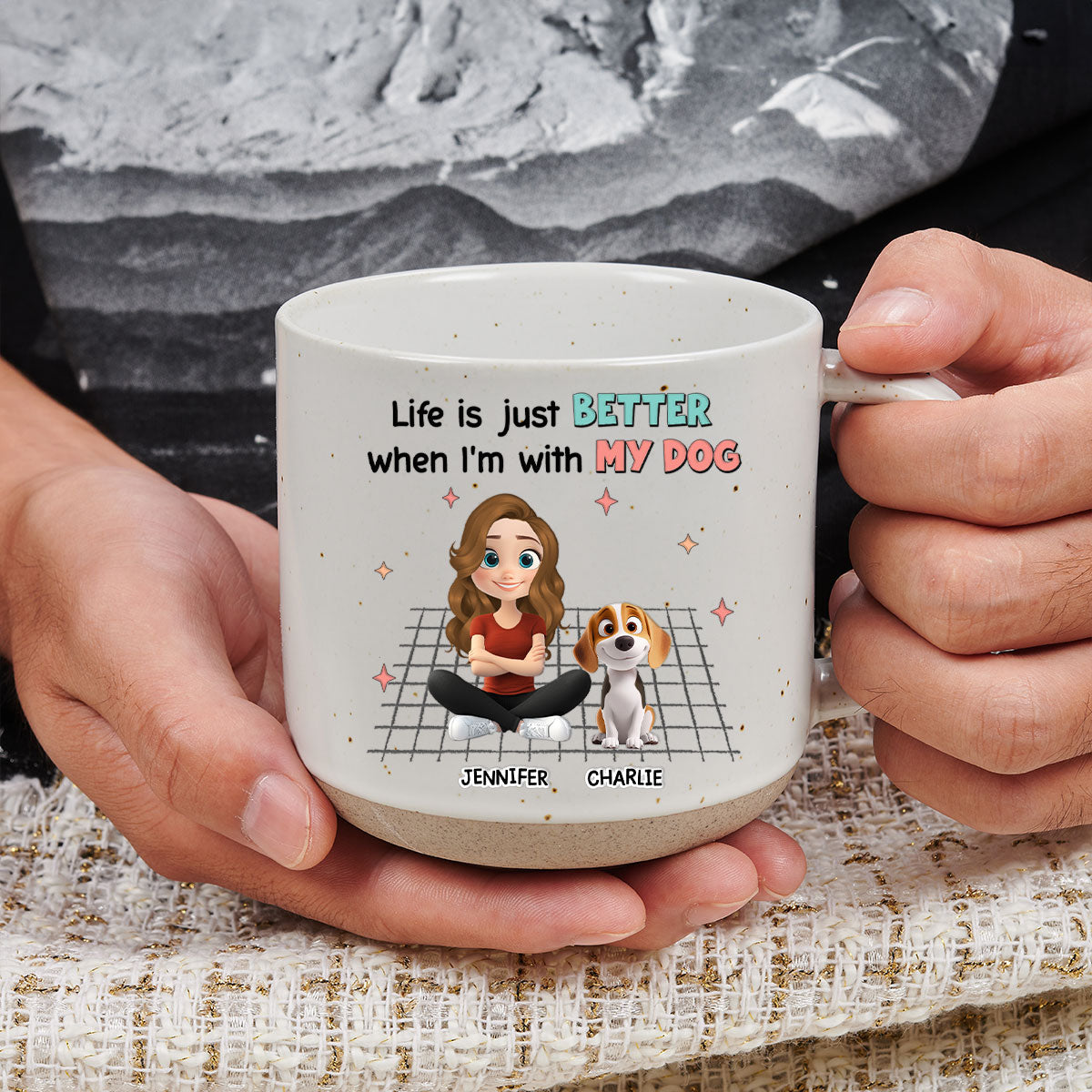 Custom Christmas Birthday Gifts For Dog Lovers • Life Is Just Better With My Dogs - Personalized Pottery Mug