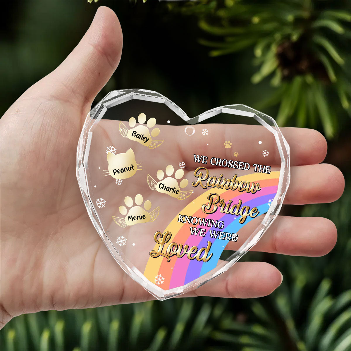 Custom Christmas Memorial Sympathy Gifts For Dogs, Cats • I Was Loved - Personalized Glass Ornament