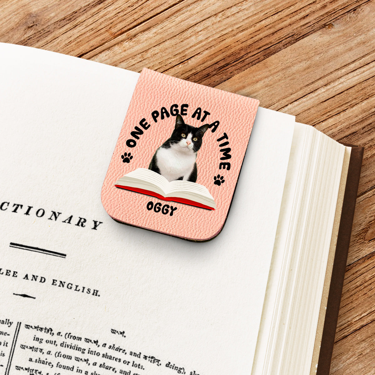 One Page Once Photo - Personalized Leather Bookmark