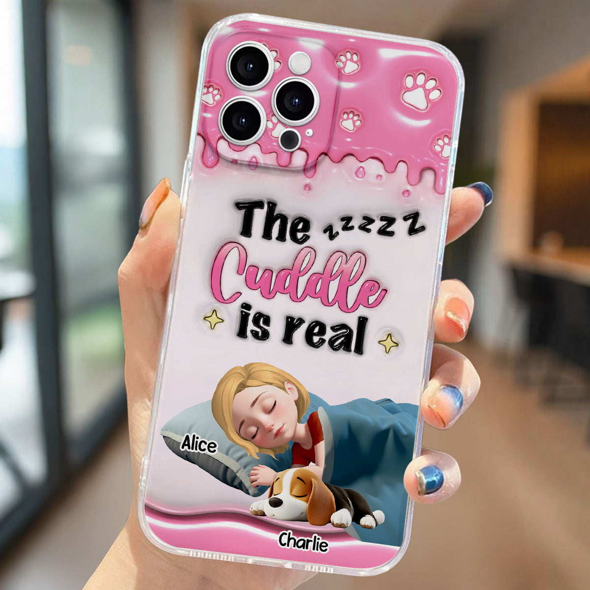 Happy With My Babies - Personalized 3D Inflated Effect Phone Case