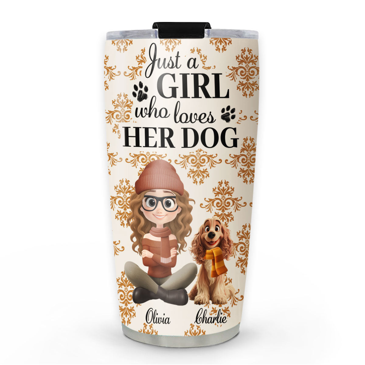 Custom Christmas Birthday Gifts For Dog Mom, Dog Lovers • Pumskin Dog Autumn - Personalized Tumbler