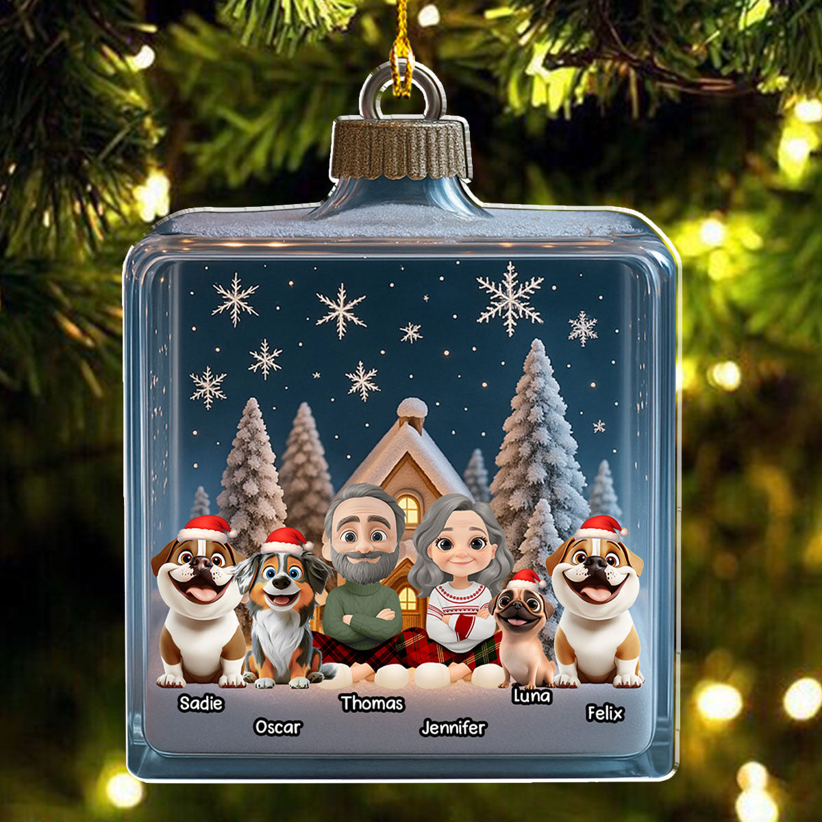 Custom Christmas Decor Home Birthday Gifts For Dog Lovers • We And Our Dog Box - Personalized Acrylic Ornament