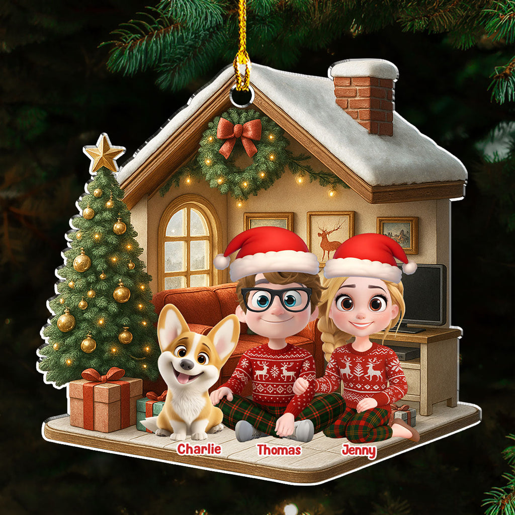 Custom Christmas Decor Home Birthday Gifts For Dog Lovers • Under One Roof - Personalized 3D Effect Acrylic Ornament