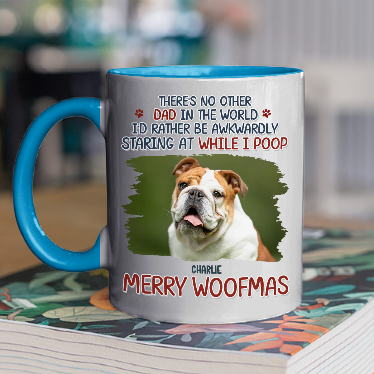 Custom Photo Christmas Birthday Gifts For Dog Lovers • Staring At When I Poop Dog Butt Photo - Personalized Accent Mug
