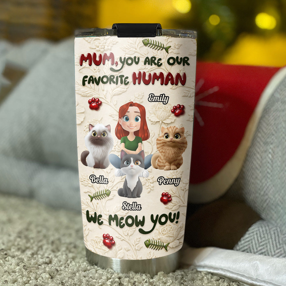 Custom Christmas Birthday Gifts For Cat Lovers • We Meow You - Personalized 3D Effect Tumbler