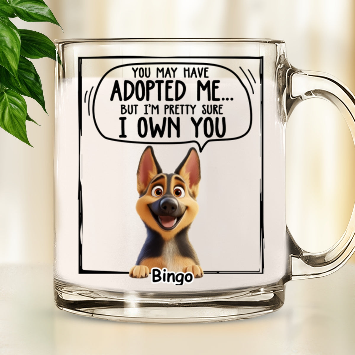 Custom Mother's Father's day Birthday Gifts For Dog Lovers • Adopted Me - Personalized Glass Mug