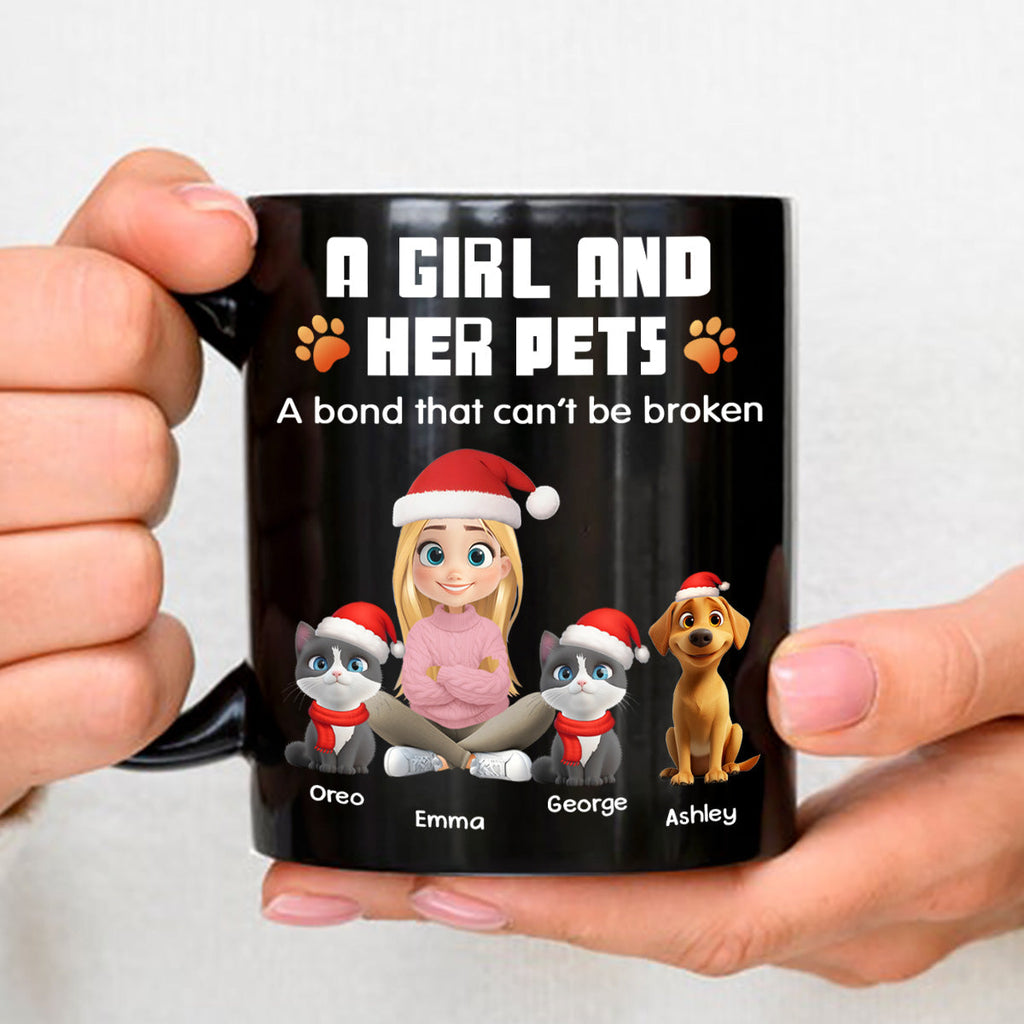 Custom Christmas Birthday Gifts For Dog Lovers • Human And Their Pet Cartoon Christmas - Personalized Coffee Mug
