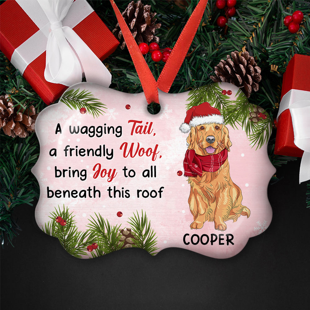 Custom Christmas Decor Home Birthday Gifts For Dog Mom, Dog Lovers • Bring Joy - Personalized Aluminum Ornament