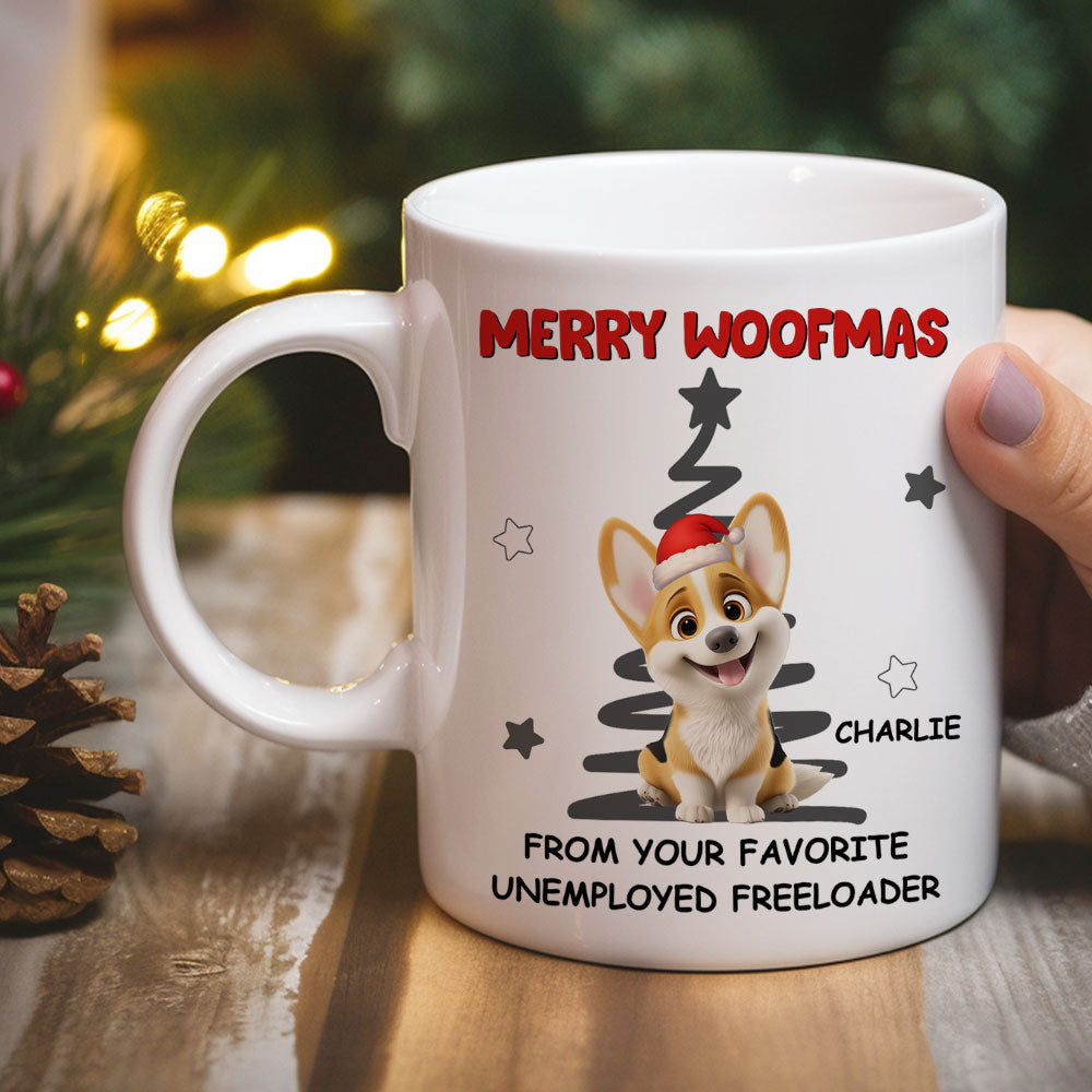 Custom Christmas Birthday Gifts For Dog Lovers • Unemployed Freeloader - Personalized Coffee Mug