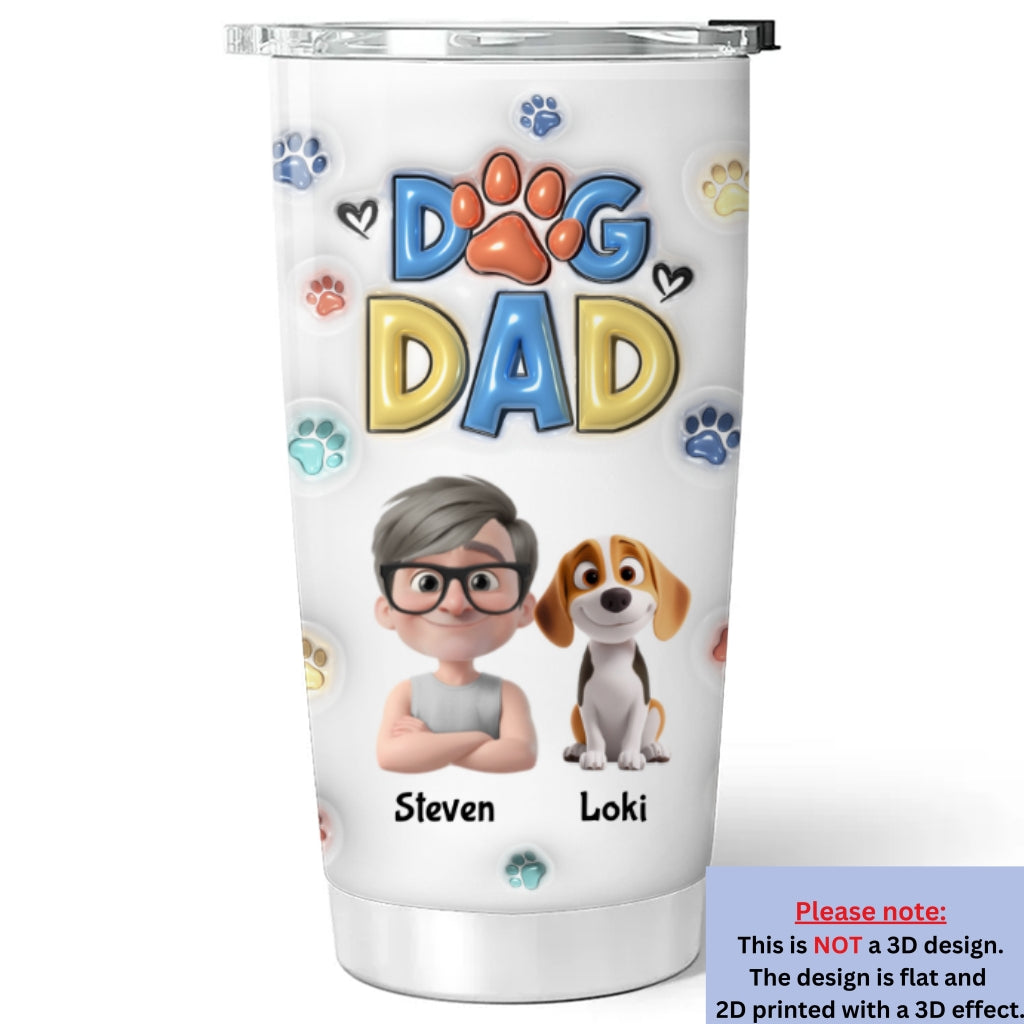 Custom Christmas Birthday Gifts For Dog Lovers • Thank You My Dog Mom Dad - Personalized 3D Inflated Effect Tumbler