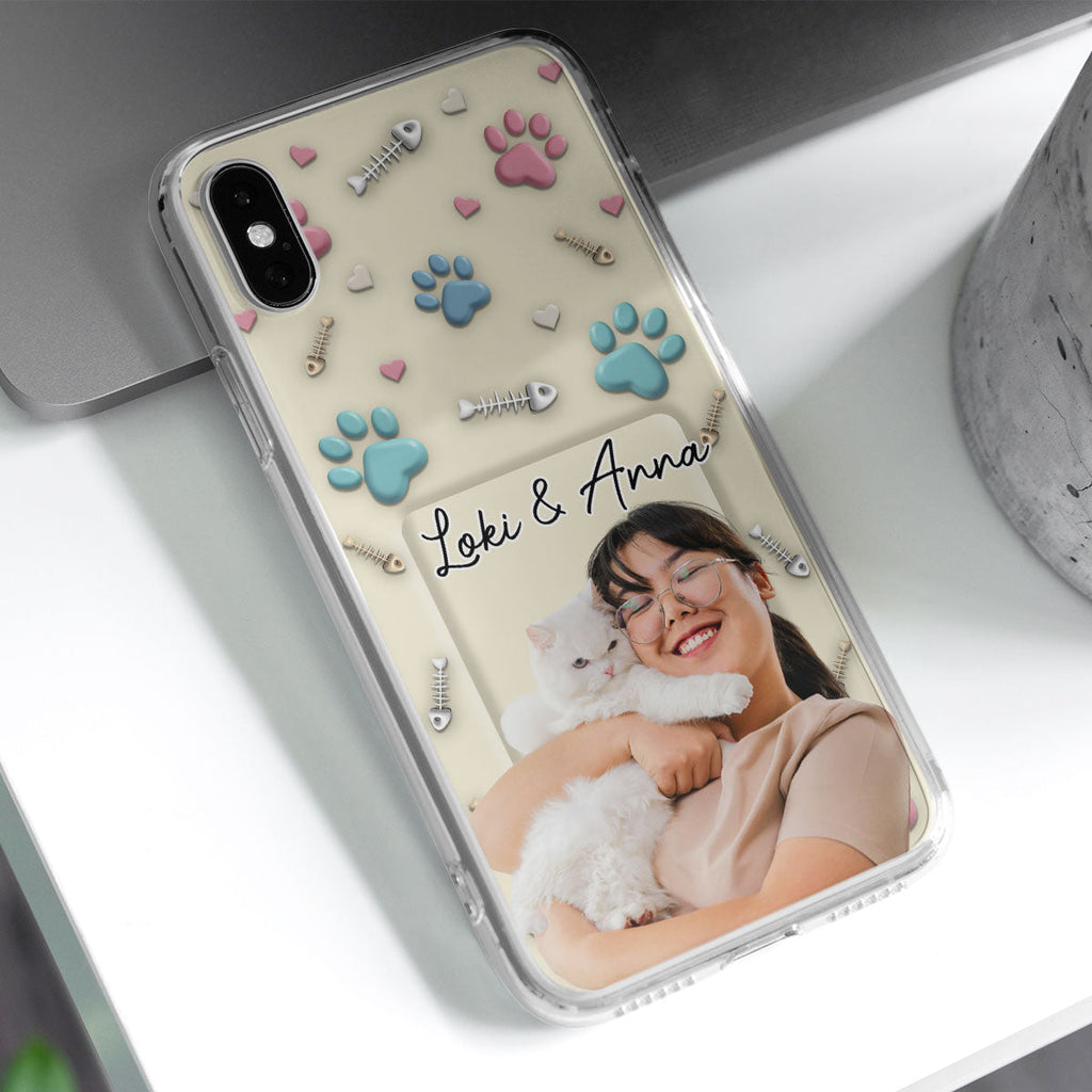 Cat Mom Cartoon Photo - Personalized 3D Effect Phone Case