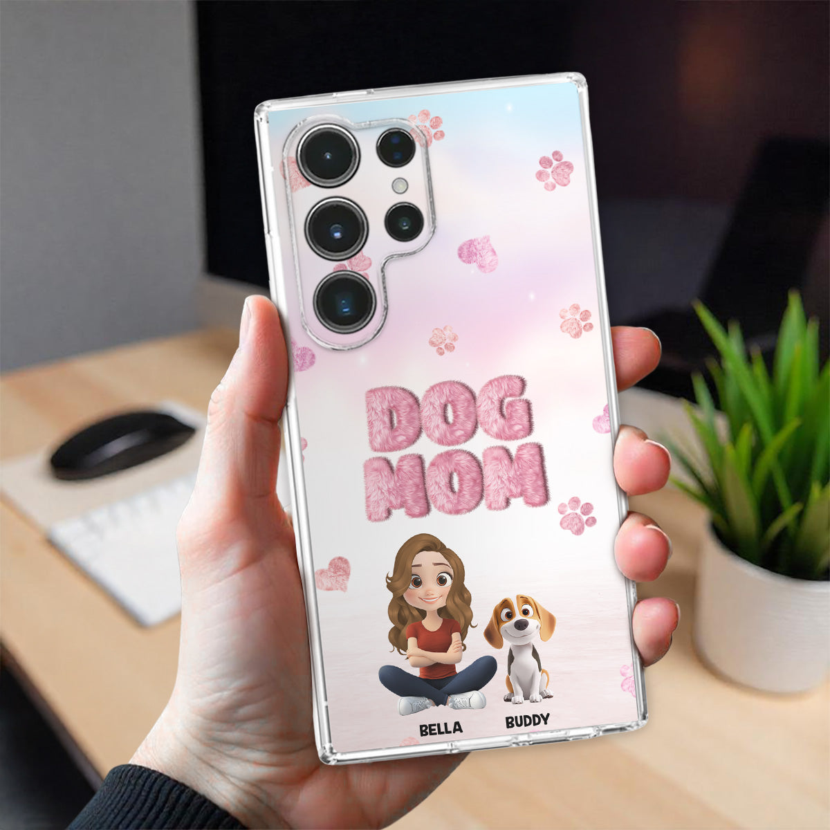 Fluffy Dog Mom - Personalized Phone Case