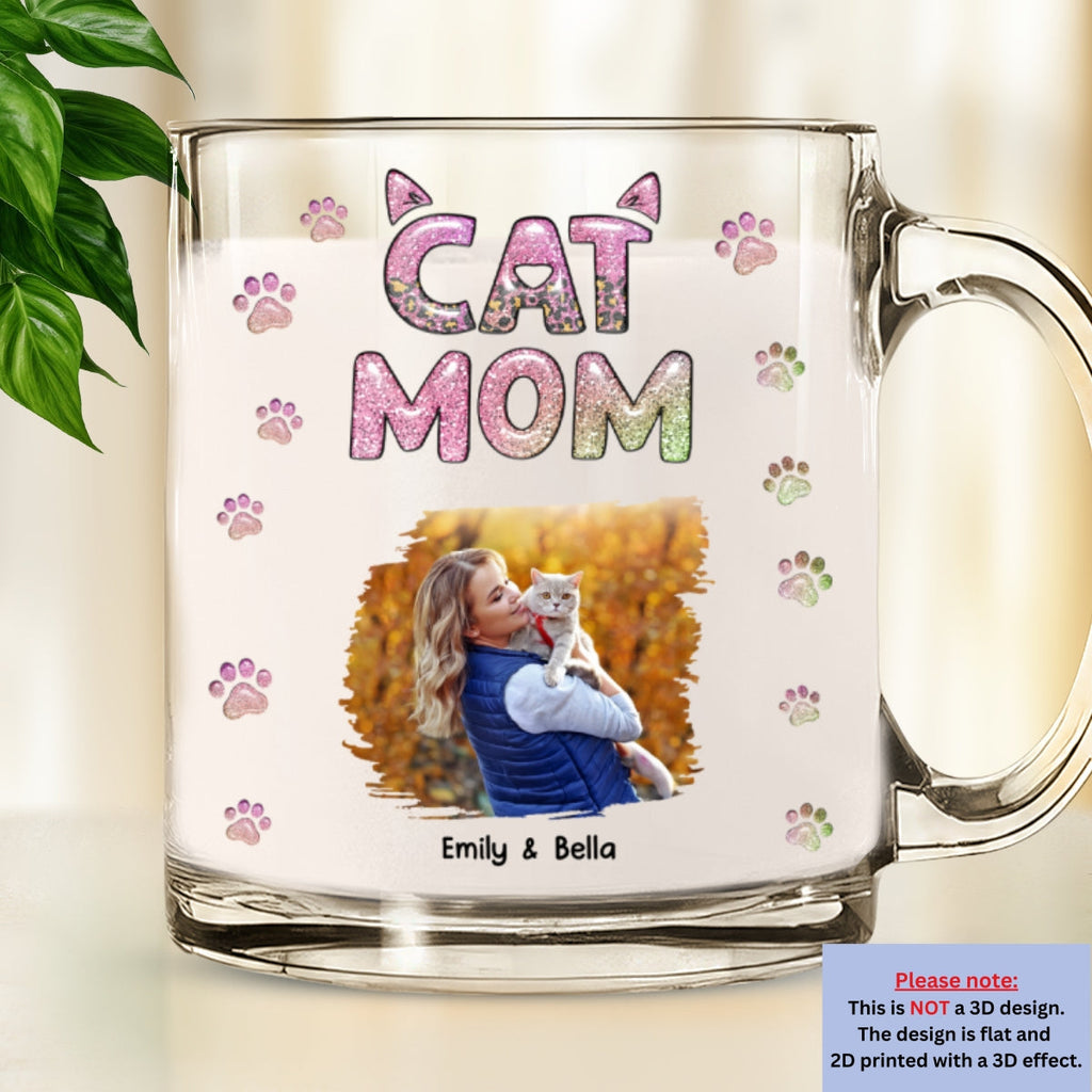 Custom Photo Christmas Birthday Gifts For Dog Mom, Dog Lovers • Cat Mom Lovely Chibi Version Photo - Personalized 3D Inflated Effect Glass Mug
