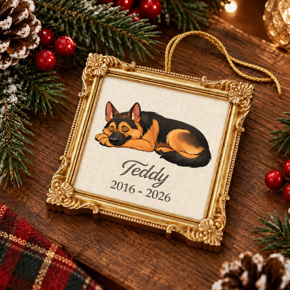 Custom Christmas Memorial Sympathy Gifts For Dogs, Cats • Always by Your Side - Personalized Ornate Ornament