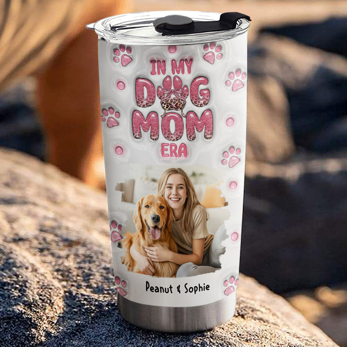 Custom Photo Christmas Birthday Gifts For Dog Mom, Dog Lovers • In My Era Photo - Personalized 3D Inflated Effect Tumbler