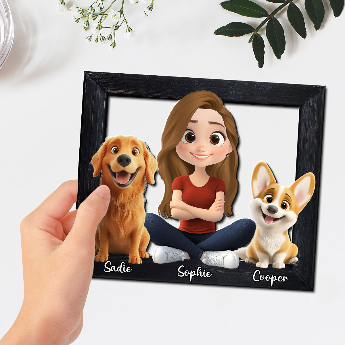 Cute Dog Mum - Personalized Wooden Plaque