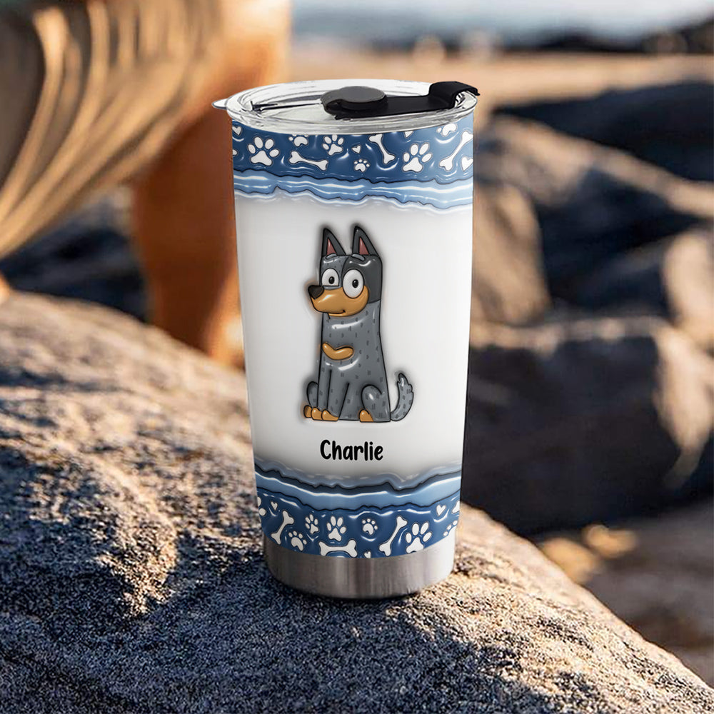 Custom Christmas Birthday Gifts For Pet Lovers • Dear Mom Thank You For Being The Best Dog Mom - Personalized 3D Inflated Effect Tumbler