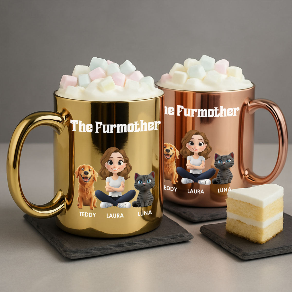 Custom Christmas Birthday Gifts For Pet Mom, Pet Lovers • Pet Mom Luxury - Personalized Metallic Mug