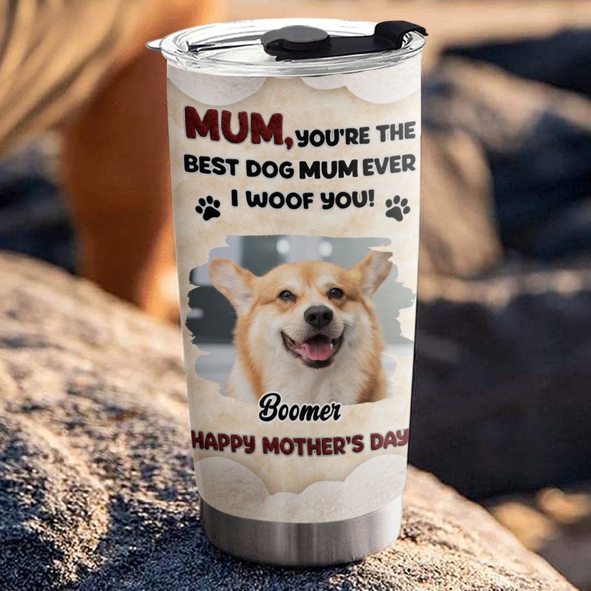 Custom Photo Mother's day Birthday Gifts For Dog Mom, Dog Lovers • Favorite Mom Of Dog Photo - Personalized 3D Effect Tumbler