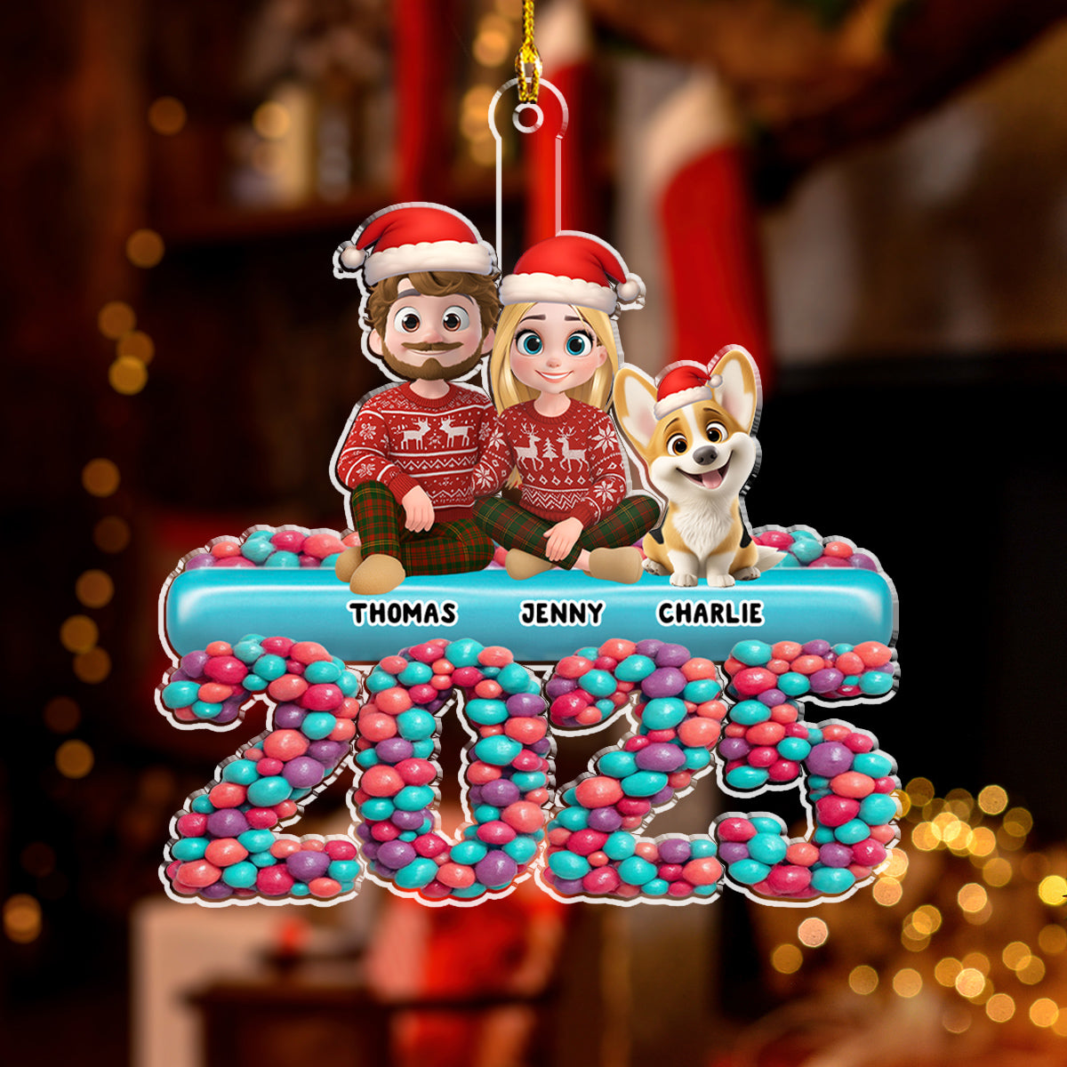 Custom Christmas Decor Home Birthday Gifts For Dog Lovers • Family Christmas Eve - Personalized Acrylic Ornament