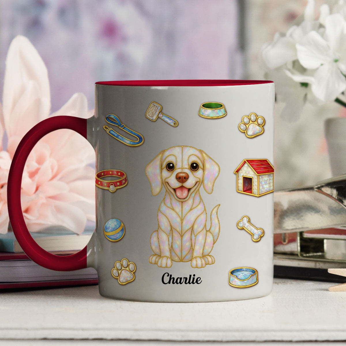 Custom Christmas Birthday Gifts For Dog Mom, Dog Lovers • Love Being With You - Personalized 3D Effect Accent Mug